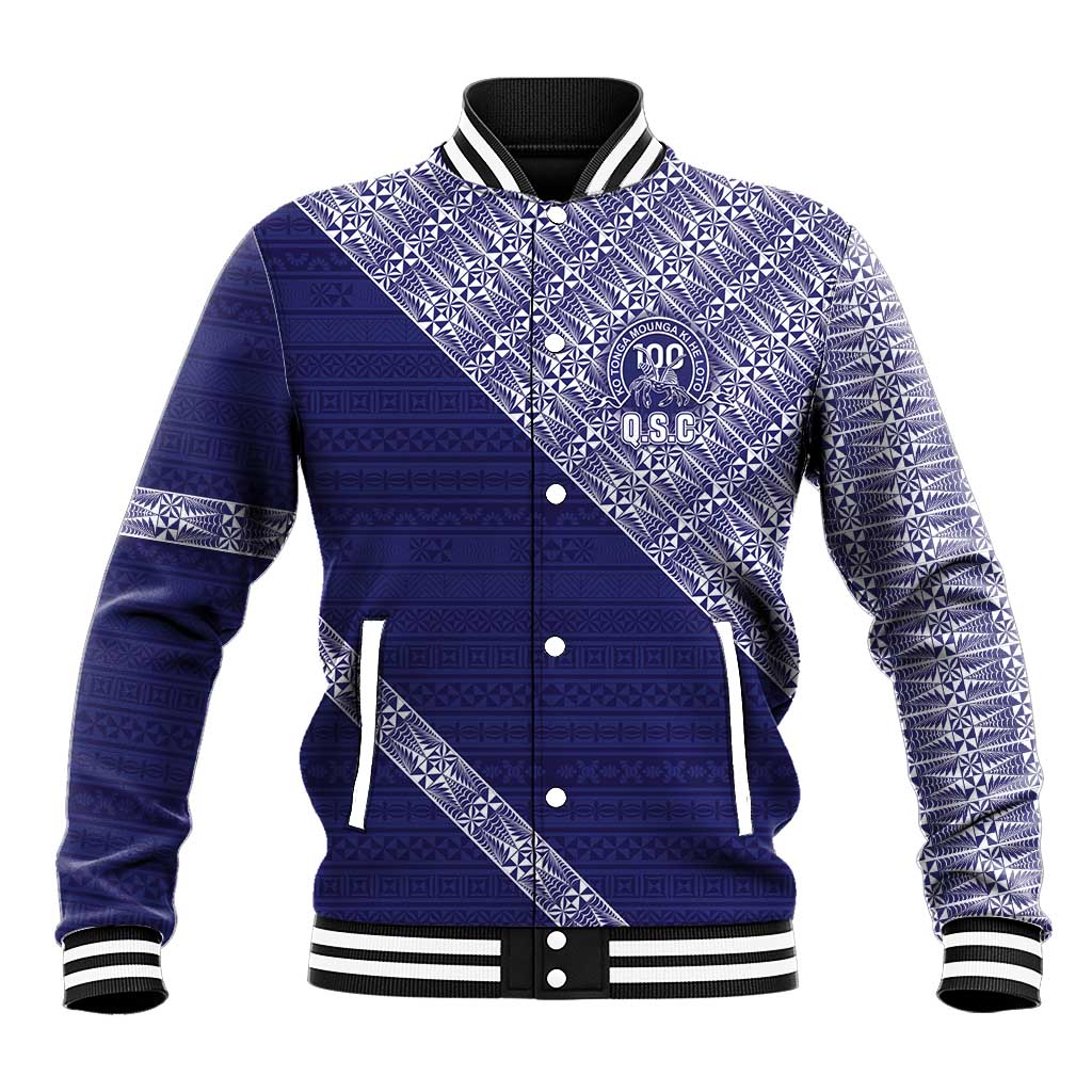 Tonga Queen Salote College Baseball Jacket 100 Years Anniversary Navy Color LT05 Unisex Navy - Polynesian Pride