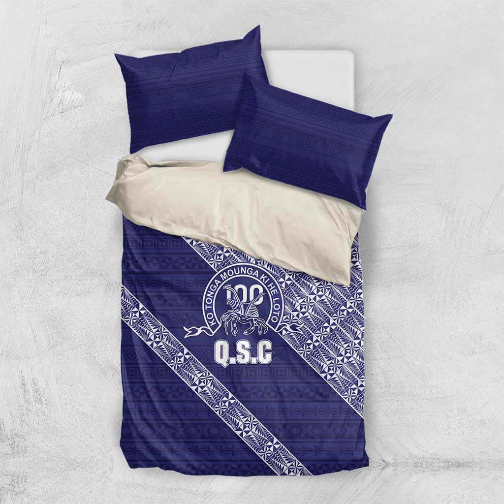 Tonga Queen Salote College Bedding Set 100 Years Anniversary Navy Color LT05 US Twin 172cm x 218cm Navy - Polynesian Pride
