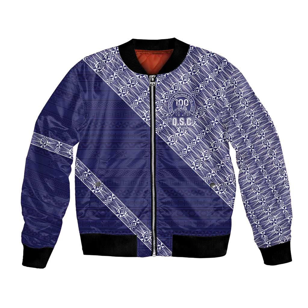 Tonga Queen Salote College Bomber Jacket 100 Years Anniversary Navy Color LT05 Unisex Navy - Polynesian Pride