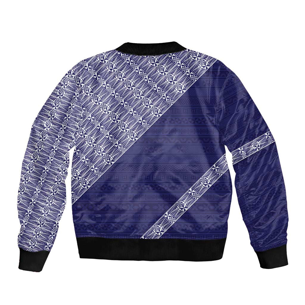 Tonga Queen Salote College Bomber Jacket 100 Years Anniversary Navy Color LT05 - Polynesian Pride