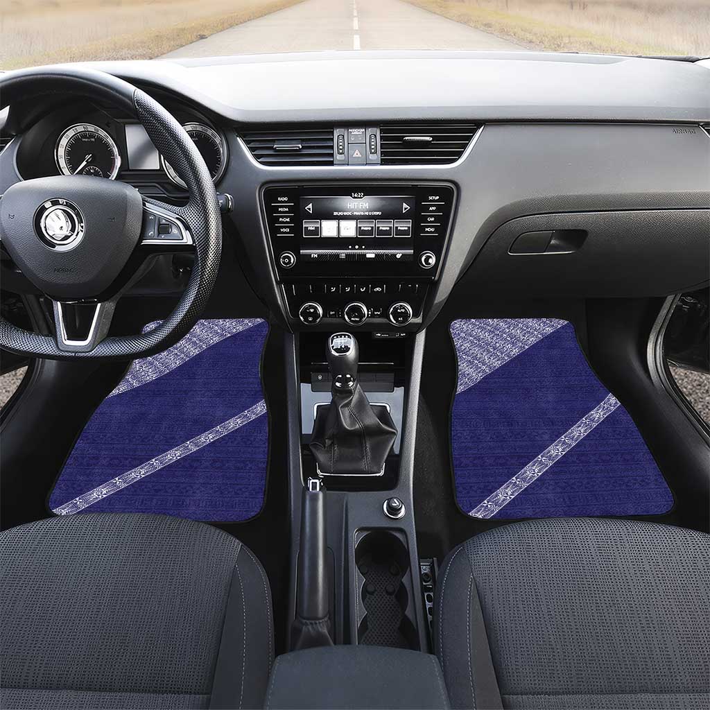 Tonga Queen Salote College Car Mats 100 Years Anniversary Navy Color LT05 Set 2pcs - Front Navy - Polynesian Pride