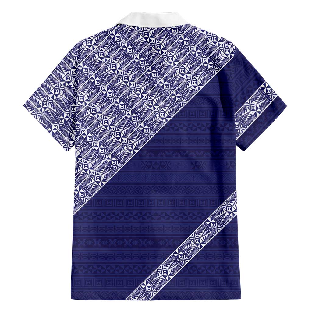 Tonga Queen Salote College Family Matching Short Sleeve Bodycon Dress and Hawaiian Shirt 100 Years Anniversary Navy Color