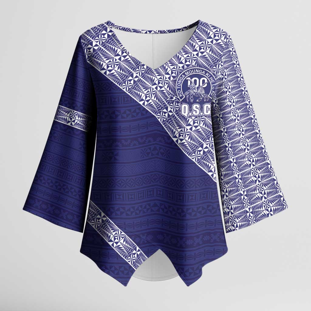 Tonga Queen Salote College Kimono Sleeve Blouse 100 Years Anniversary Navy Color LT05 Female Navy - Polynesian Pride