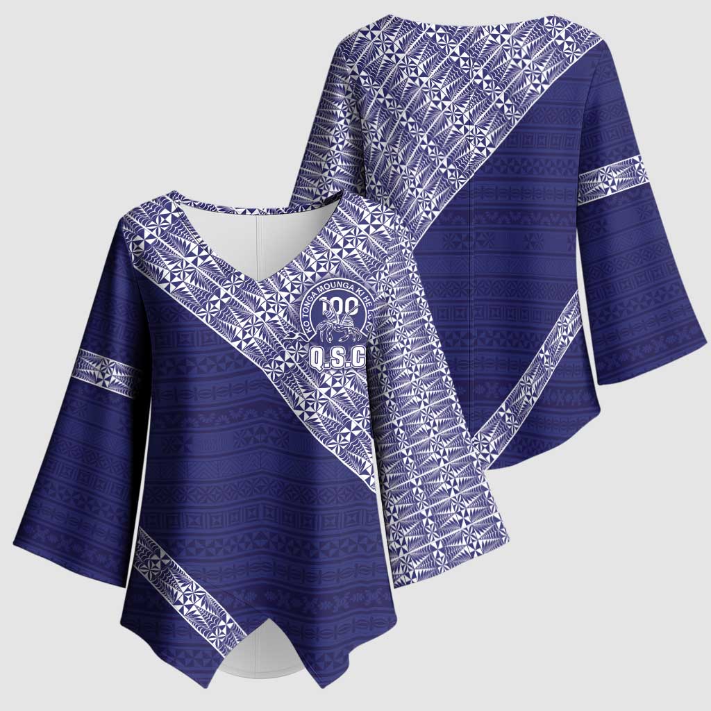 Tonga Queen Salote College Kimono Sleeve Blouse 100 Years Anniversary Navy Color
