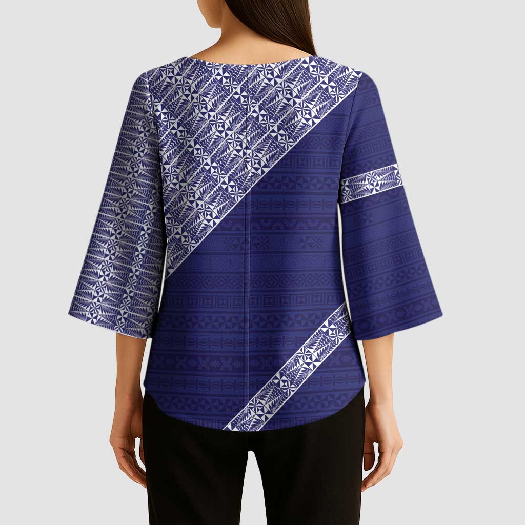 Tonga Queen Salote College Kimono Sleeve Blouse 100 Years Anniversary Navy Color