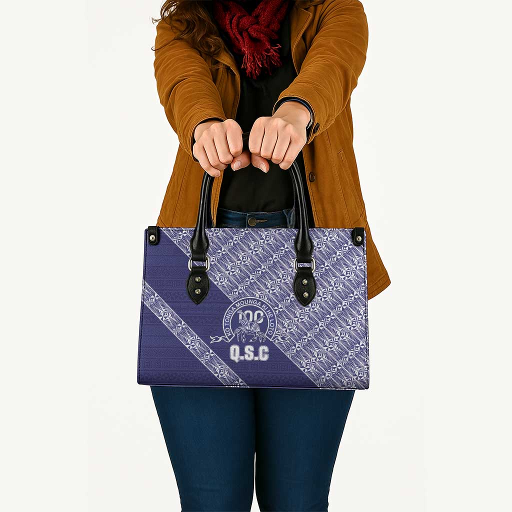 Tonga Queen Salote College Leather Bag 100 Years Anniversary Navy Color LT05 - Polynesian Pride