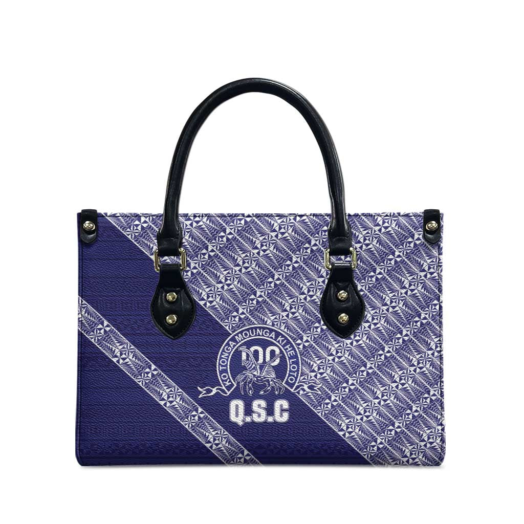 Tonga Queen Salote College Leather Bag 100 Years Anniversary Navy Color LT05 - Polynesian Pride