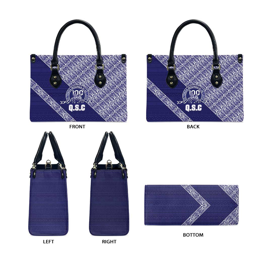 Tonga Queen Salote College Leather Bag 100 Years Anniversary Navy Color LT05 - Polynesian Pride