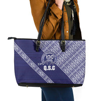 Tonga Queen Salote College Leather Tote Bag 100 Years Anniversary Navy Color LT05 - Polynesian Pride