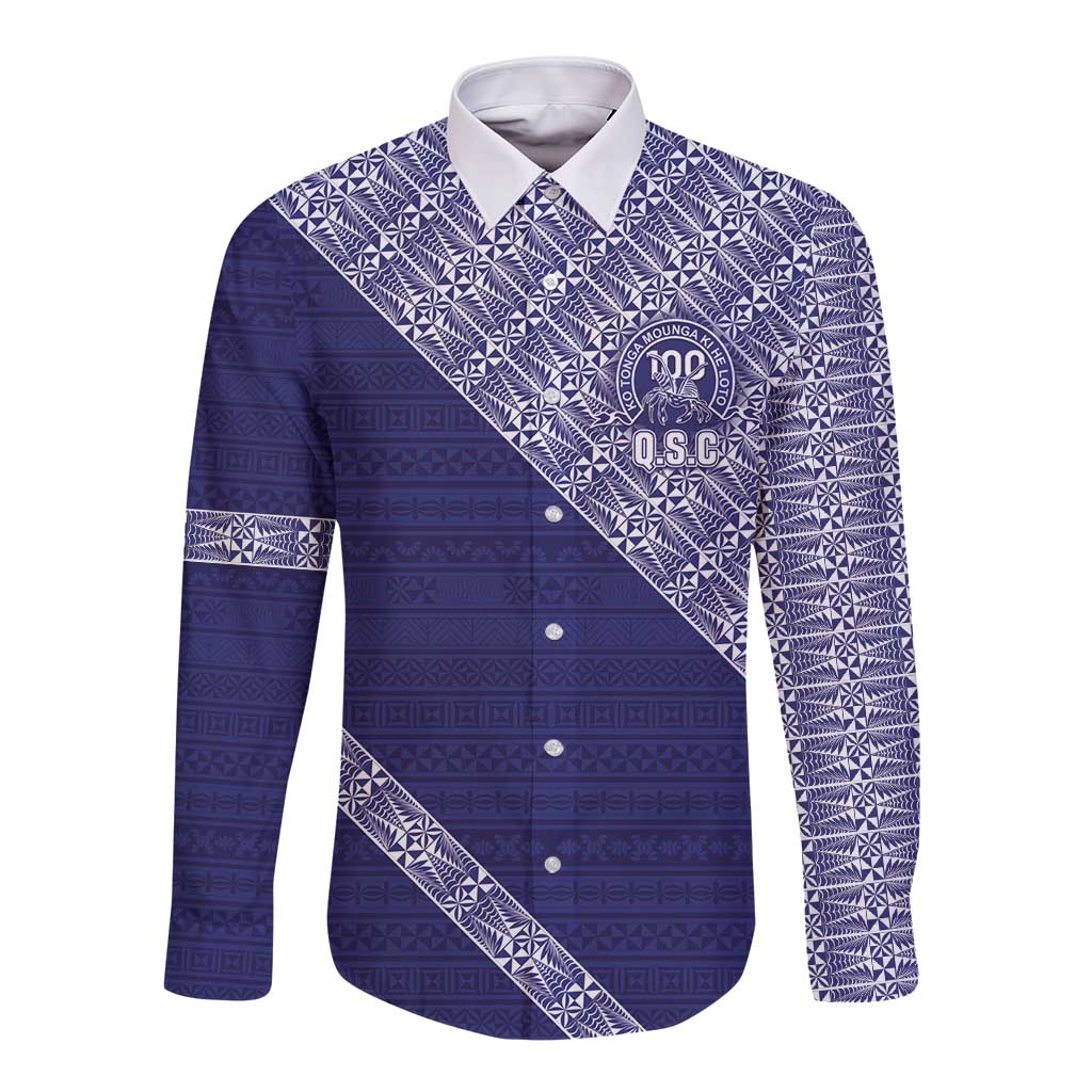Tonga Queen Salote College Long Sleeve Button Shirt 100 Years Anniversary Navy Color LT05 Unisex Navy - Polynesian Pride