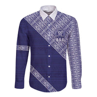Tonga Queen Salote College Long Sleeve Button Shirt 100 Years Anniversary Navy Color LT05 Unisex Navy - Polynesian Pride
