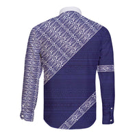 Tonga Queen Salote College Long Sleeve Button Shirt 100 Years Anniversary Navy Color LT05 - Polynesian Pride