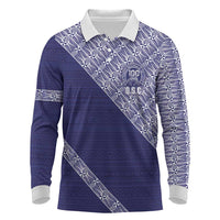 Tonga Queen Salote College Long Sleeve Polo Shirt 100 Years Anniversary Navy Color LT05 Navy - Polynesian Pride