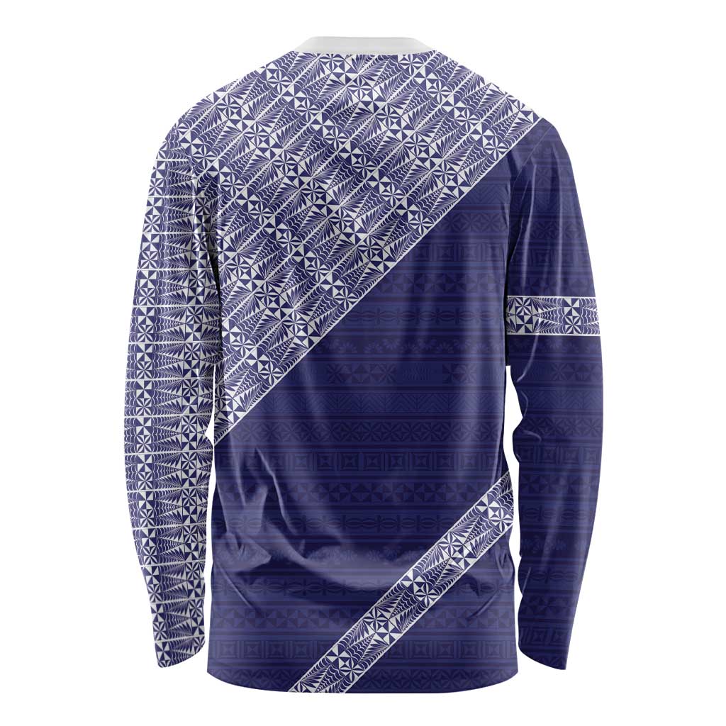 Tonga Queen Salote College Long Sleeve Shirt 100 Years Anniversary Navy Color LT05 - Polynesian Pride