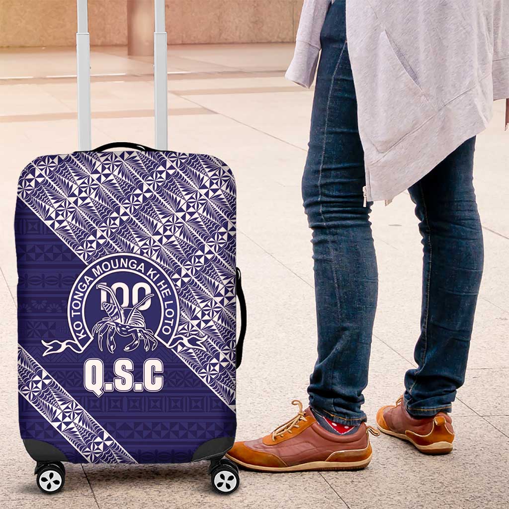 Tonga Queen Salote College Luggage Cover 100 Years Anniversary Navy Color LT05 Navy - Polynesian Pride