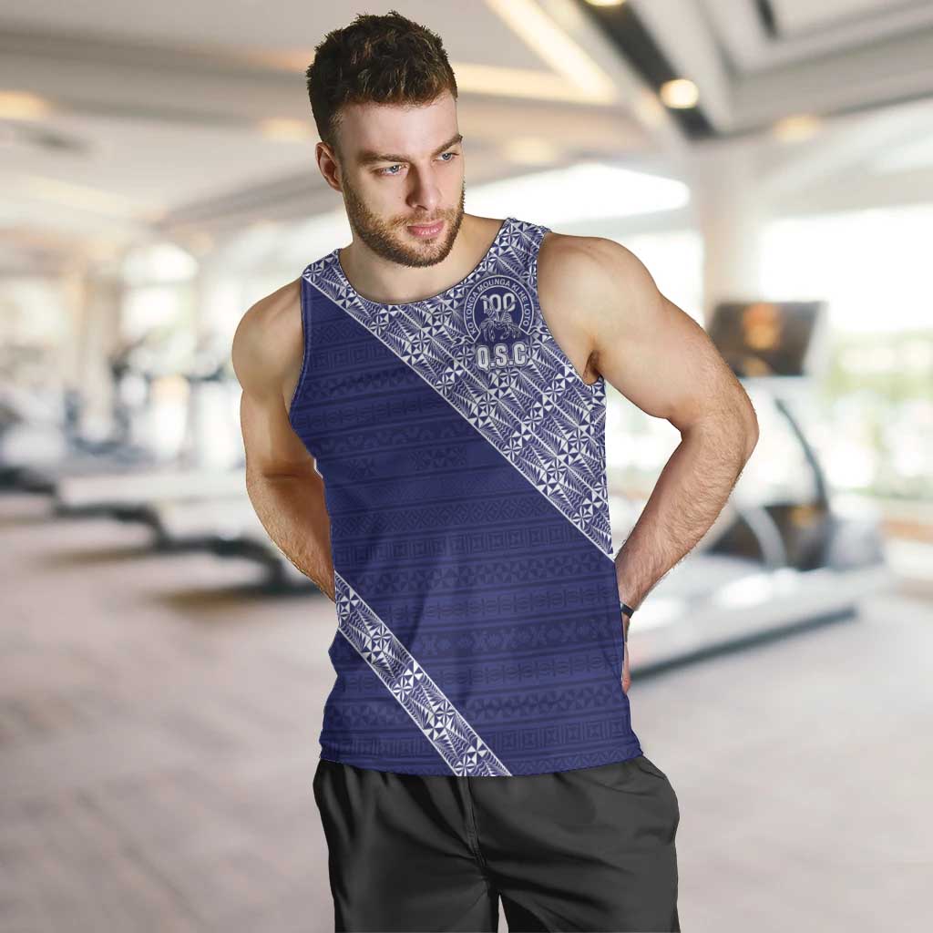 Tonga Queen Salote College Men Tank Top 100 Years Anniversary Navy Color LT05 Navy - Polynesian Pride