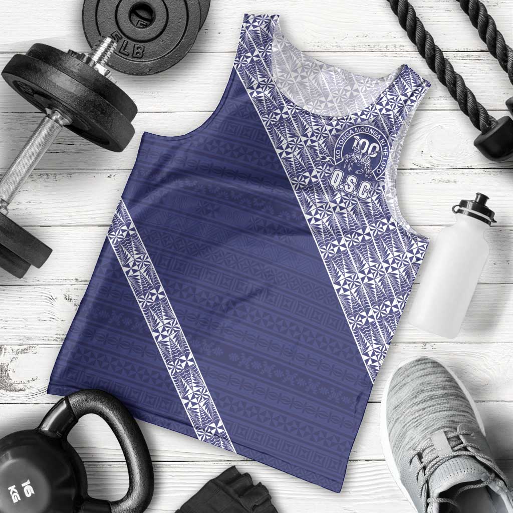 Tonga Queen Salote College Men Tank Top 100 Years Anniversary Navy Color LT05 - Polynesian Pride