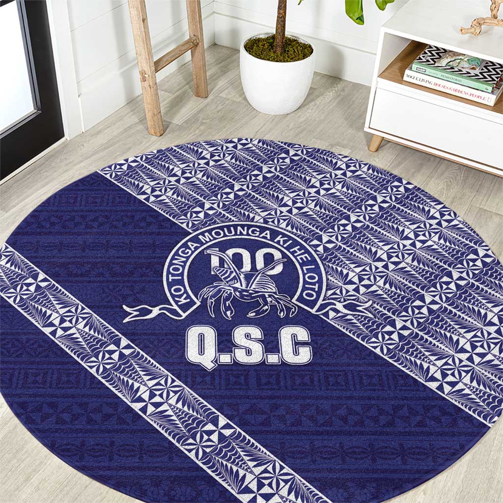 Tonga Queen Salote College Round Carpet 100 Years Anniversary Navy Color LT05 Navy - Polynesian Pride
