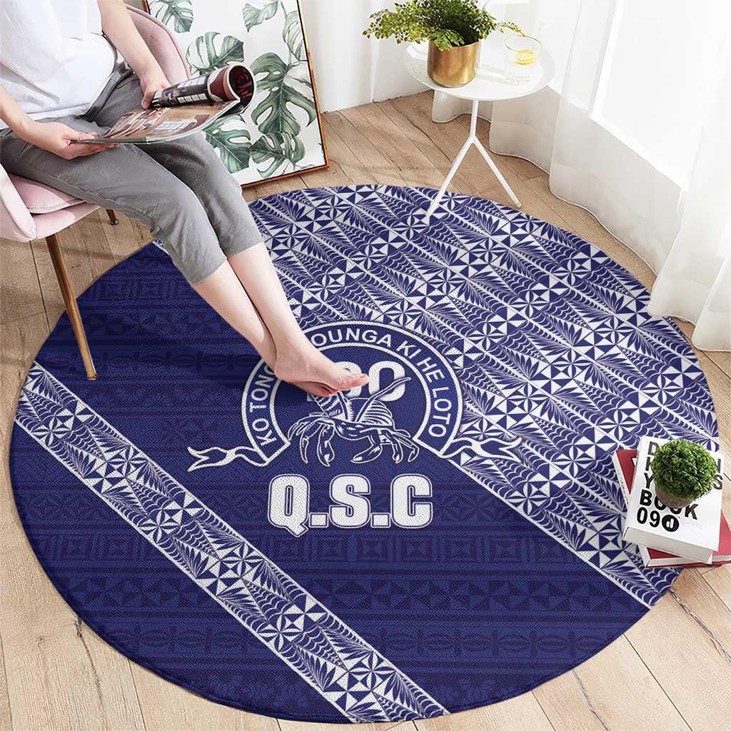 Tonga Queen Salote College Round Carpet 100 Years Anniversary Navy Color LT05 - Polynesian Pride
