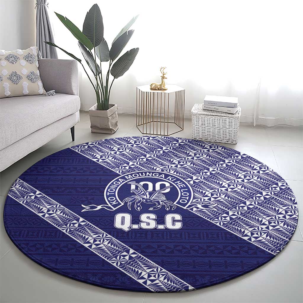 Tonga Queen Salote College Round Carpet 100 Years Anniversary Navy Color LT05 - Polynesian Pride