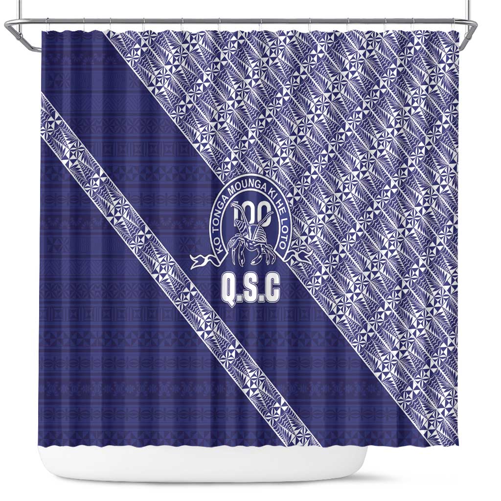 Tonga Queen Salote College Shower Curtain 100 Years Anniversary Navy Color