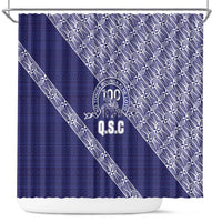 Tonga Queen Salote College Shower Curtain 100 Years Anniversary Navy Color