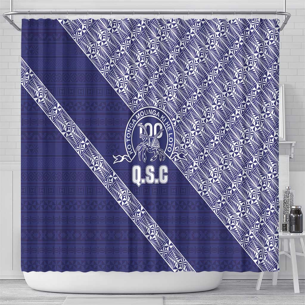 Tonga Queen Salote College Shower Curtain 100 Years Anniversary Navy Color