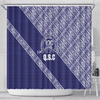 Tonga Queen Salote College Shower Curtain 100 Years Anniversary Navy Color