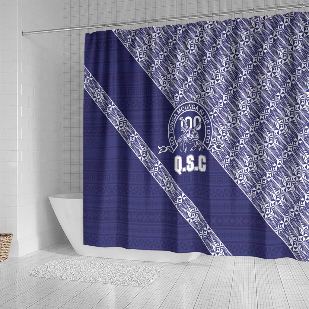 Tonga Queen Salote College Shower Curtain 100 Years Anniversary Navy Color