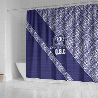 Tonga Queen Salote College Shower Curtain 100 Years Anniversary Navy Color