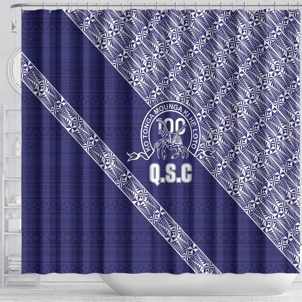 Tonga Queen Salote College Shower Curtain 100 Years Anniversary Navy Color