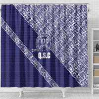 Tonga Queen Salote College Shower Curtain 100 Years Anniversary Navy Color