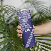 Tonga Queen Salote College Skinny Tumbler 100 Years Anniversary Navy Color LT05 - Polynesian Pride