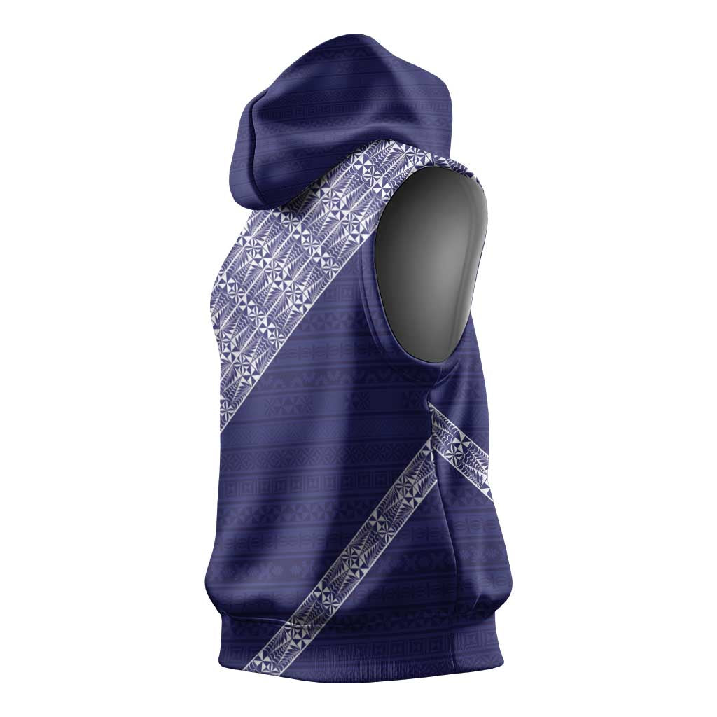 Tonga Queen Salote College Sleeveless Hoodie 100 Years Anniversary Navy Color LT05 - Polynesian Pride