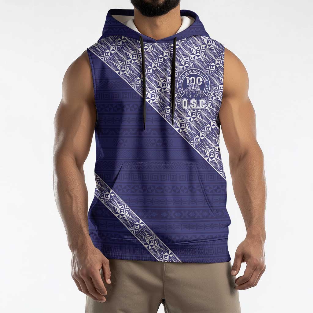 Tonga Queen Salote College Sleeveless Hoodie 100 Years Anniversary Navy Color LT05 - Polynesian Pride