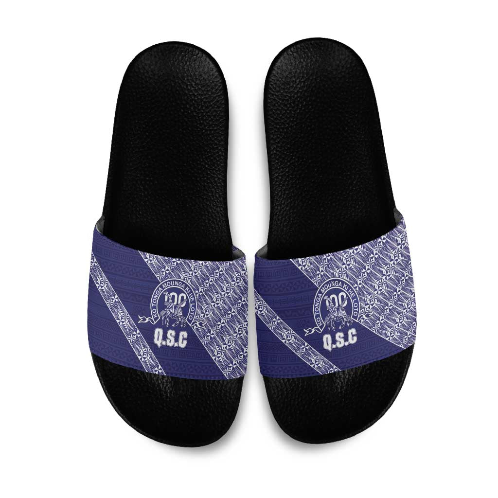 Tonga Queen Salote College Slide Sandals 100 Years Anniversary Navy Color LT05 Navy - Polynesian Pride