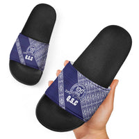 Tonga Queen Salote College Slide Sandals 100 Years Anniversary Navy Color LT05 - Polynesian Pride