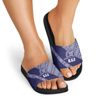 Tonga Queen Salote College Slide Sandals 100 Years Anniversary Navy Color LT05 - Polynesian Pride