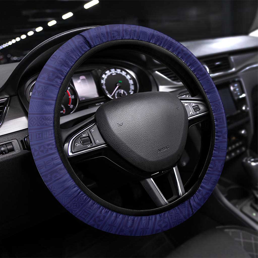 Tonga Queen Salote College Steering Wheel Cover 100 Years Anniversary Navy Color LT05 Universal Fit Navy - Polynesian Pride