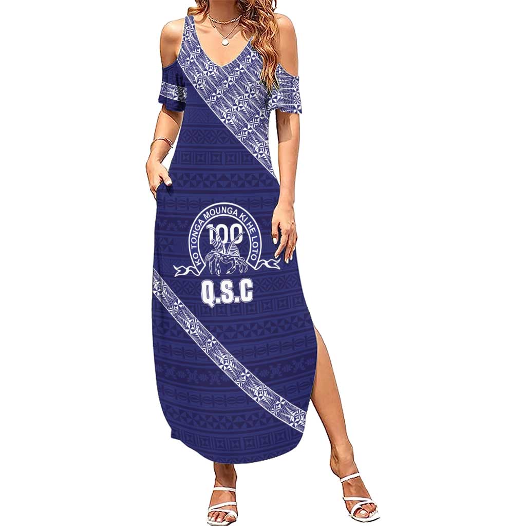 Tonga Queen Salote College Summer Maxi Dress 100 Years Anniversary Navy Color LT05 Women Navy - Polynesian Pride