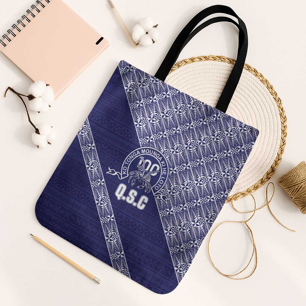 Tonga Queen Salote College Tote Bag 100 Years Anniversary Navy Color LT05 Black Strap One Size Navy - Polynesian Pride
