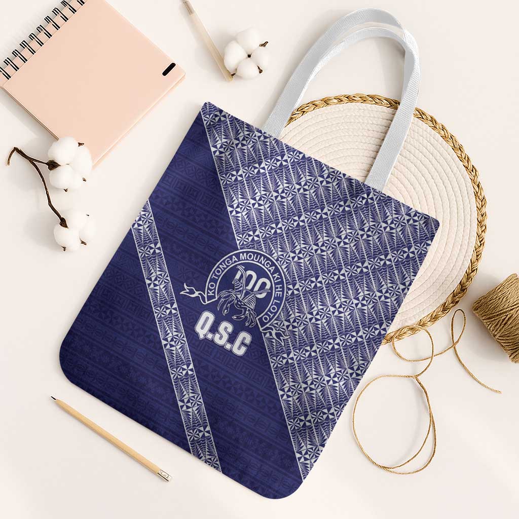 Tonga Queen Salote College Tote Bag 100 Years Anniversary Navy Color LT05 White Strap One Size Navy - Polynesian Pride