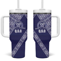 Tonga Queen Salote College Tumbler With Handle 100 Years Anniversary Navy Color LT05 One Size: 40 oz Navy - Polynesian Pride