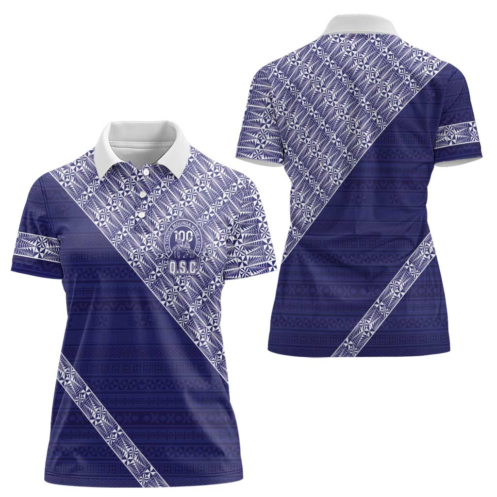 Tonga Queen Salote College Women Polo Shirt 100 Years Anniversary Navy Color LT05 - Polynesian Pride