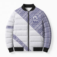 Tonga Queen Salote College Bomber Puffer Jacket 100 Years Anniversary White Color LT05 Unisex White - Polynesian Pride