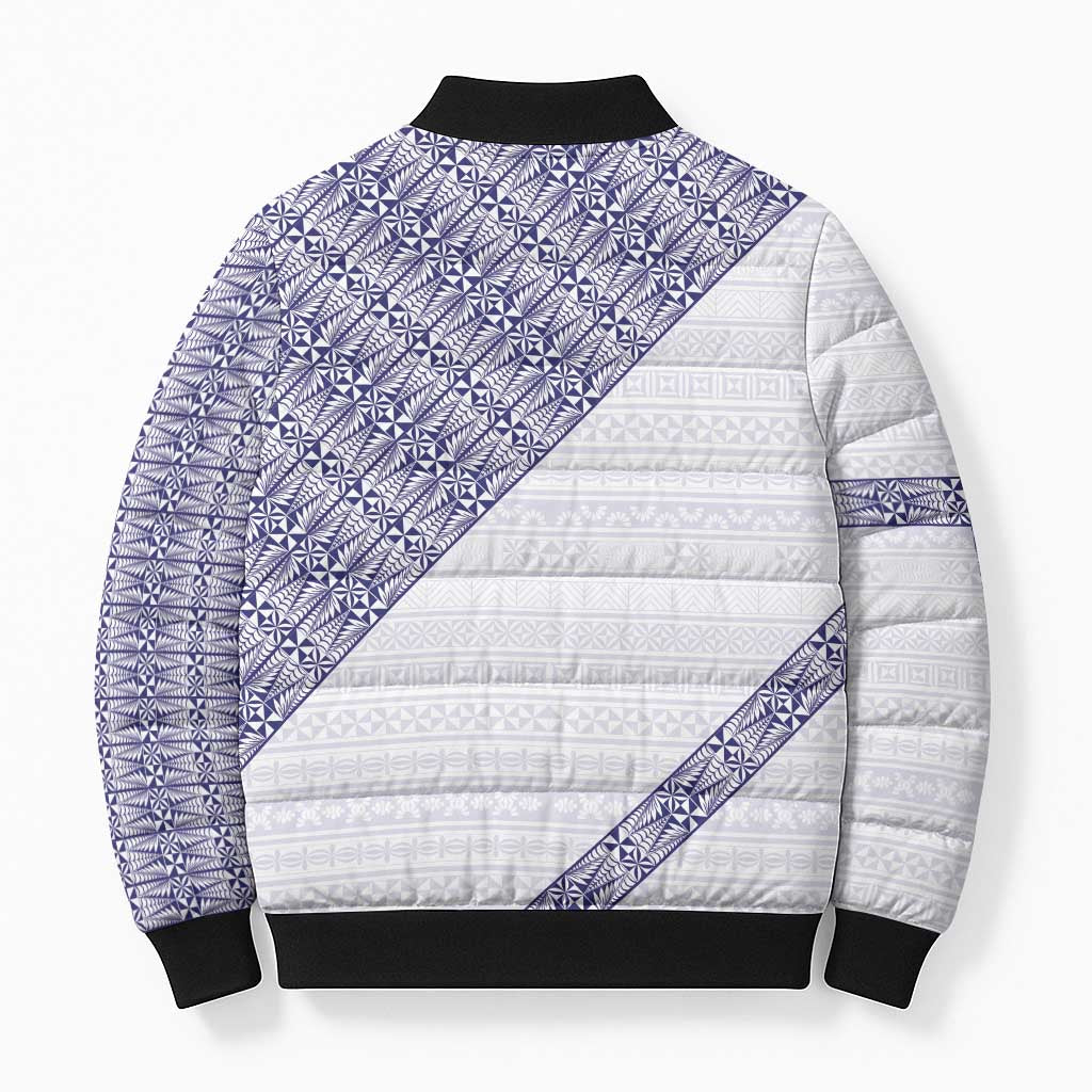 Tonga Queen Salote College Bomber Puffer Jacket 100 Years Anniversary White Color LT05 - Polynesian Pride