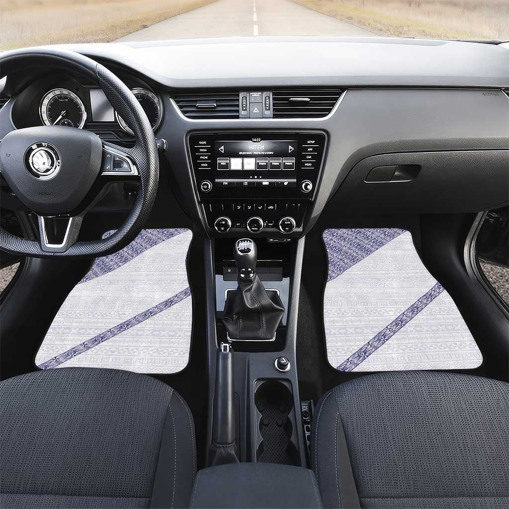 Tonga Queen Salote College Car Mats 100 Years Anniversary White Color LT05 Set 2pcs - Front White - Polynesian Pride