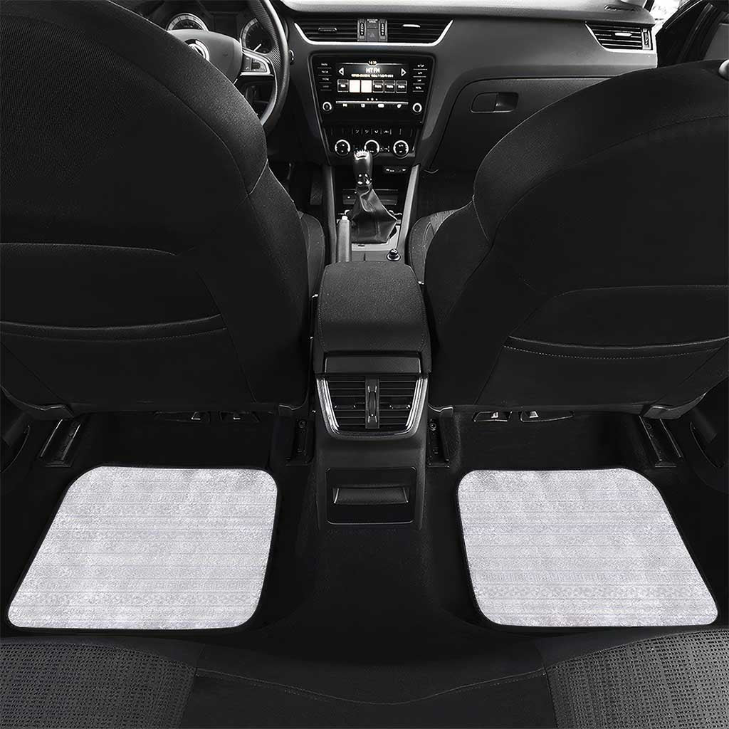 Tonga Queen Salote College Car Mats 100 Years Anniversary White Color LT05 Set 2pcs - Back White - Polynesian Pride