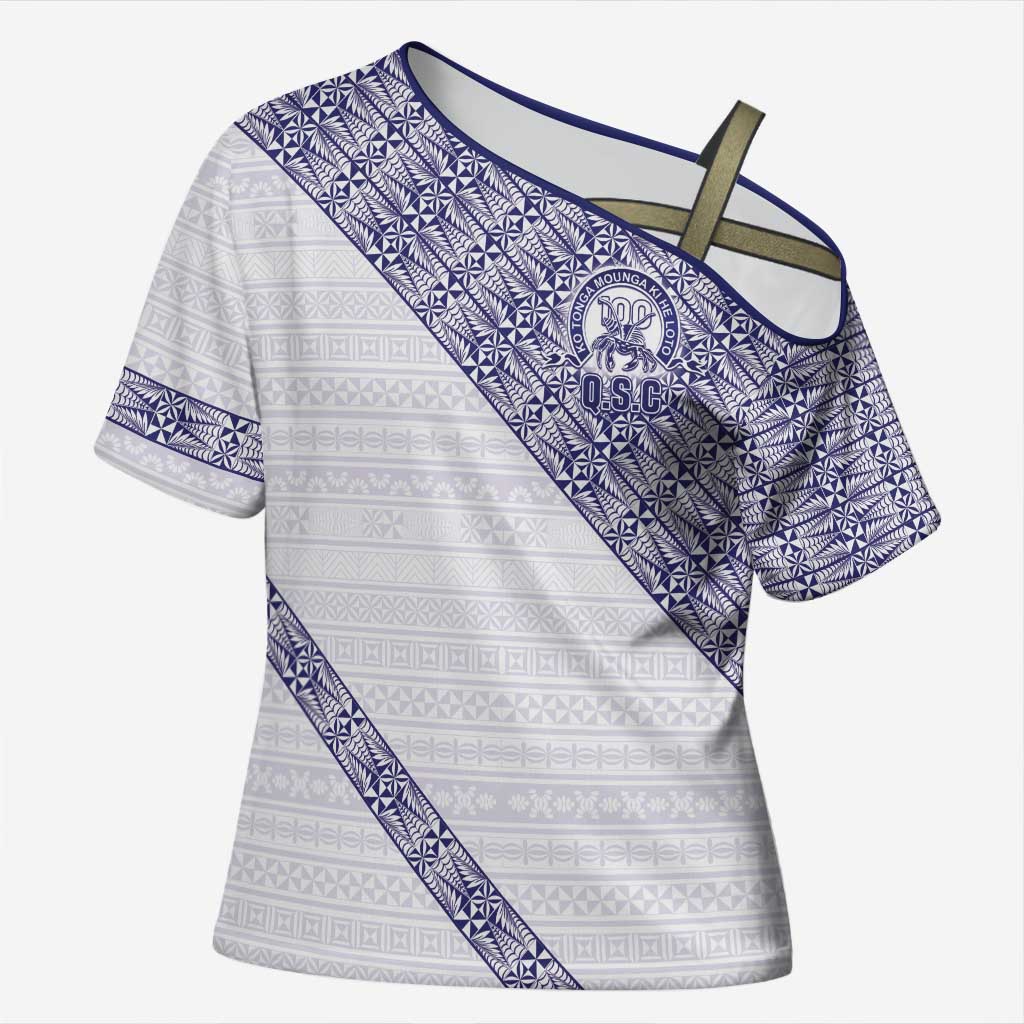 Tonga Queen Salote College Cross Shoulder Shirt 100 Years Anniversary White Color LT05 Female White - Polynesian Pride