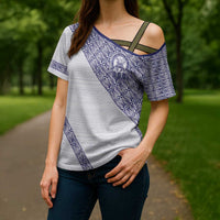 Tonga Queen Salote College Cross Shoulder Shirt 100 Years Anniversary White Color LT05 - Polynesian Pride
